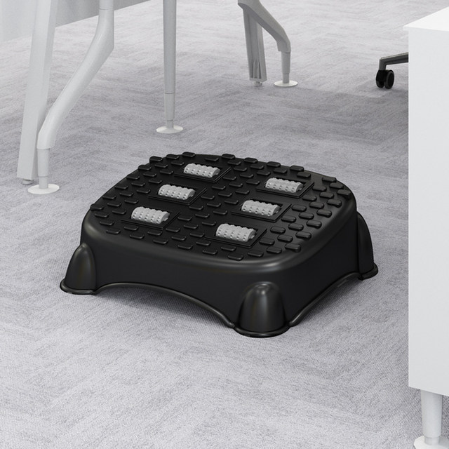 6 Height Foot Rest-- Non-Skid Roller Back Relief Slanted Pouf