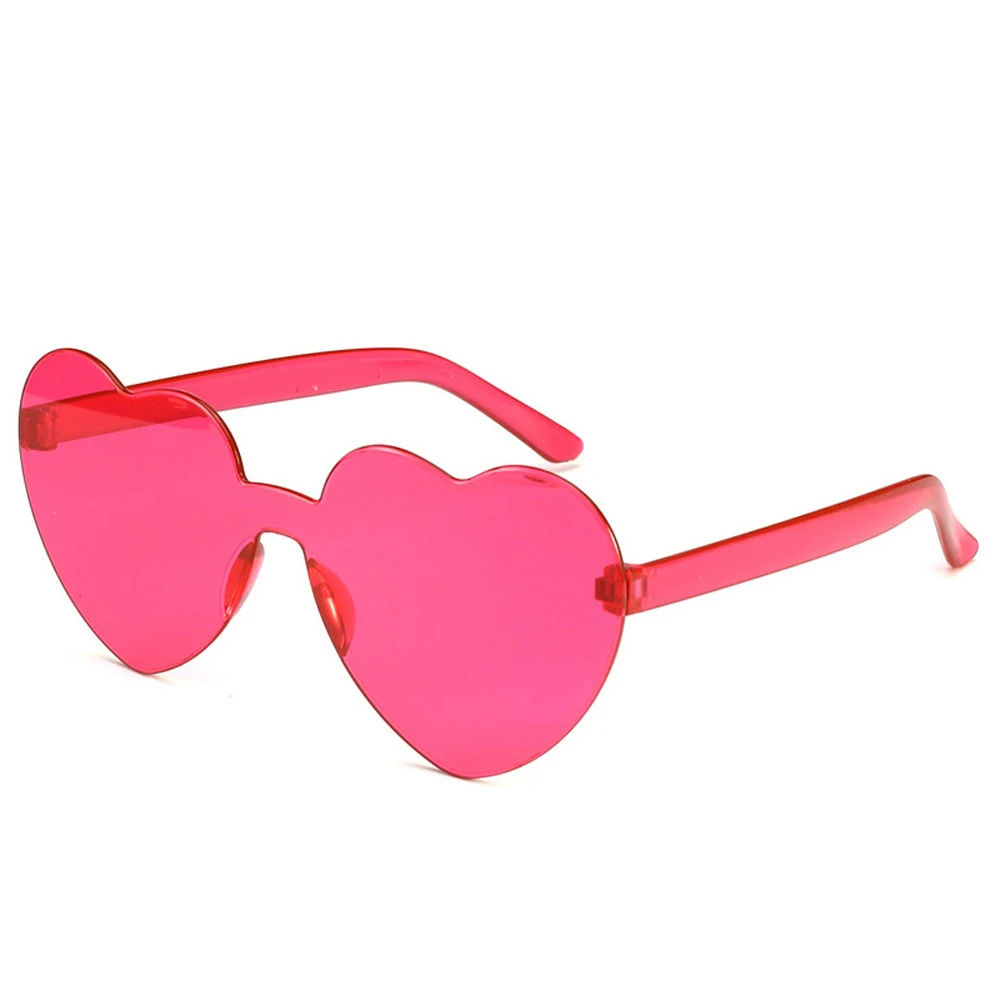 purple sunglasses MUSELIFE New One Piece Love Heart Lens Sunglasses Women Transparent Plastic Glasses Style Sun Glasses Female Clear Candy Color big frame sunglasses