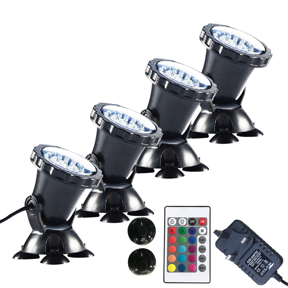 Remoto ao ar Tanque de Peixes à Prova Cor em Mudança Controle Livre Pátio Jardim Subaquática Holofotes Submersível Rgb Piscina Dwaterproof Água 16 Controle remoto ao ar livre pátio jardim