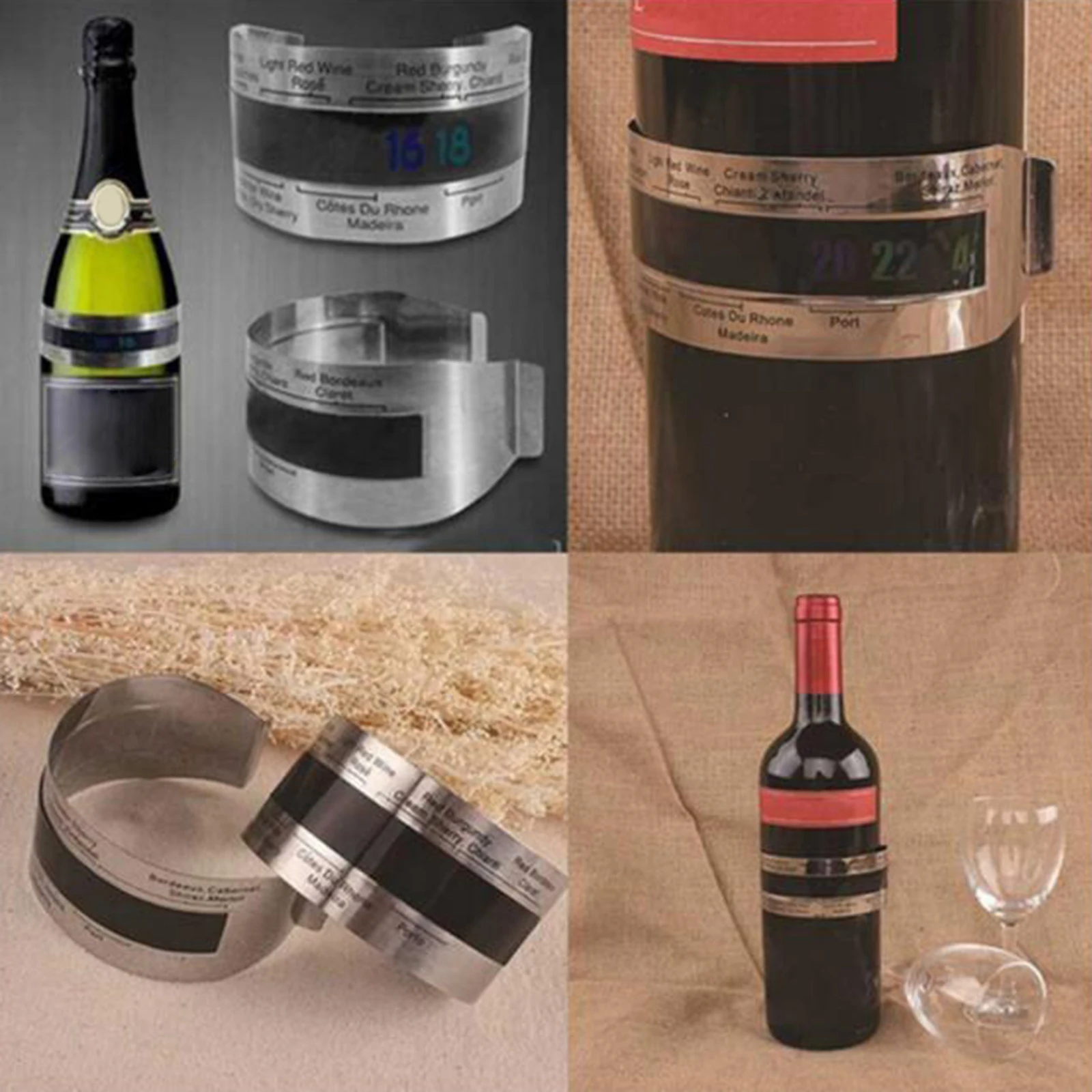 Stainless Steel Wine Temperature Bracelet Thermometer Bottle Beer Temperature Bracelet Sensor for Beer Home Brewing