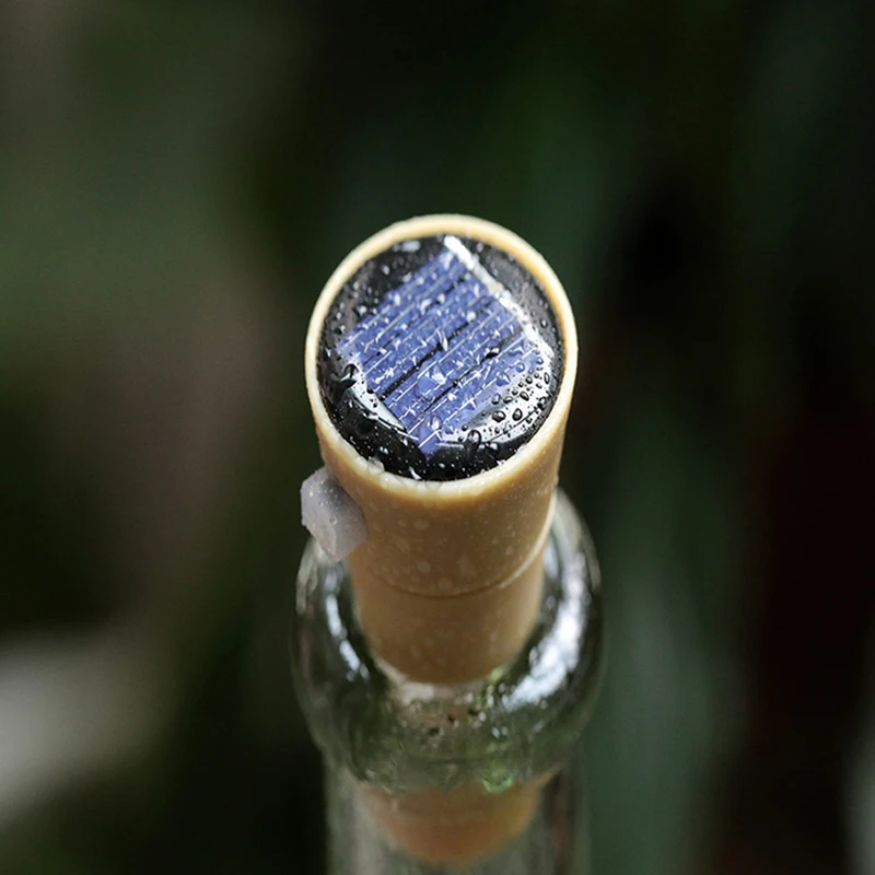 Criativo led solar garrafa de vinho luzes