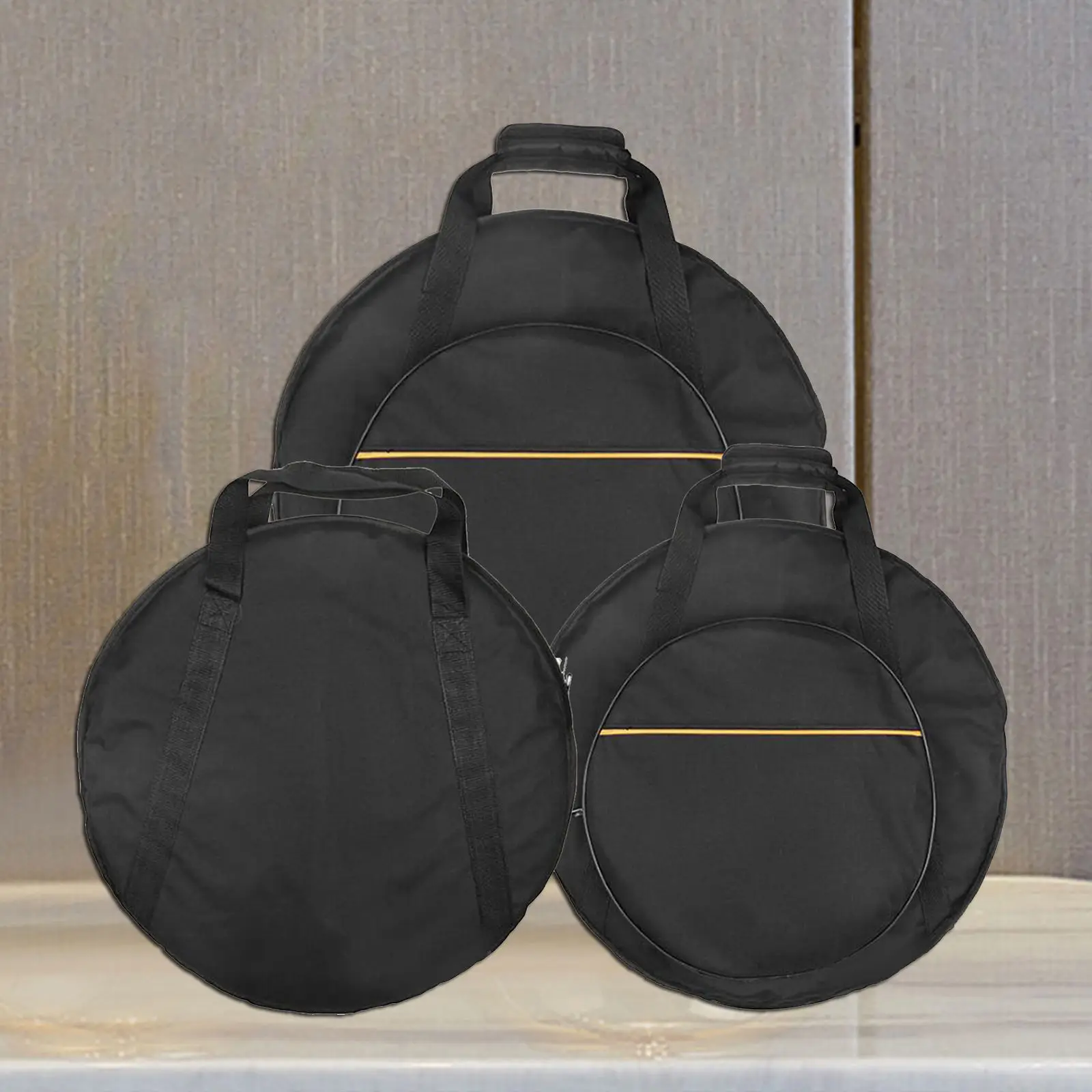 1PC Cymbal Storage Bag Percussion Instrument Accessories Black Cymbal Carrying Case Waterproof with Padded Dividers