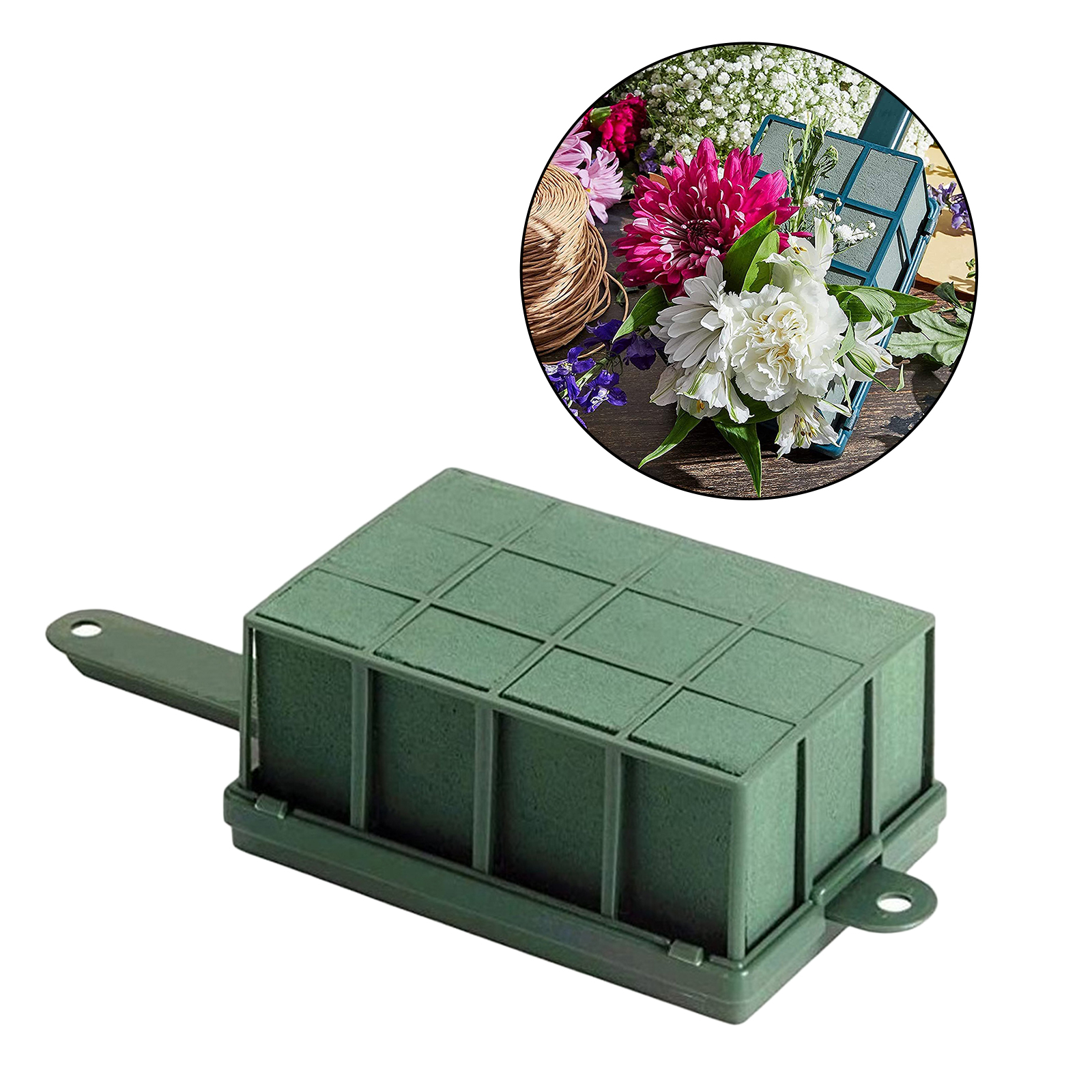 Floral Foam Bricks Green Foam Mud Blocks for Artificial Flowers, Plants, Wet Flower Arrangement Block Holder with Handle