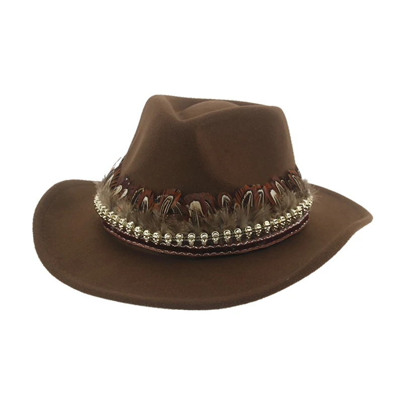 Cowboy Hat Cowgirl Man Hat Hats for Women Fedoras Western Cowboy Solid Camel Wide Brim Band Accessories Hat New Chapeau Cowboy yellow fedora
