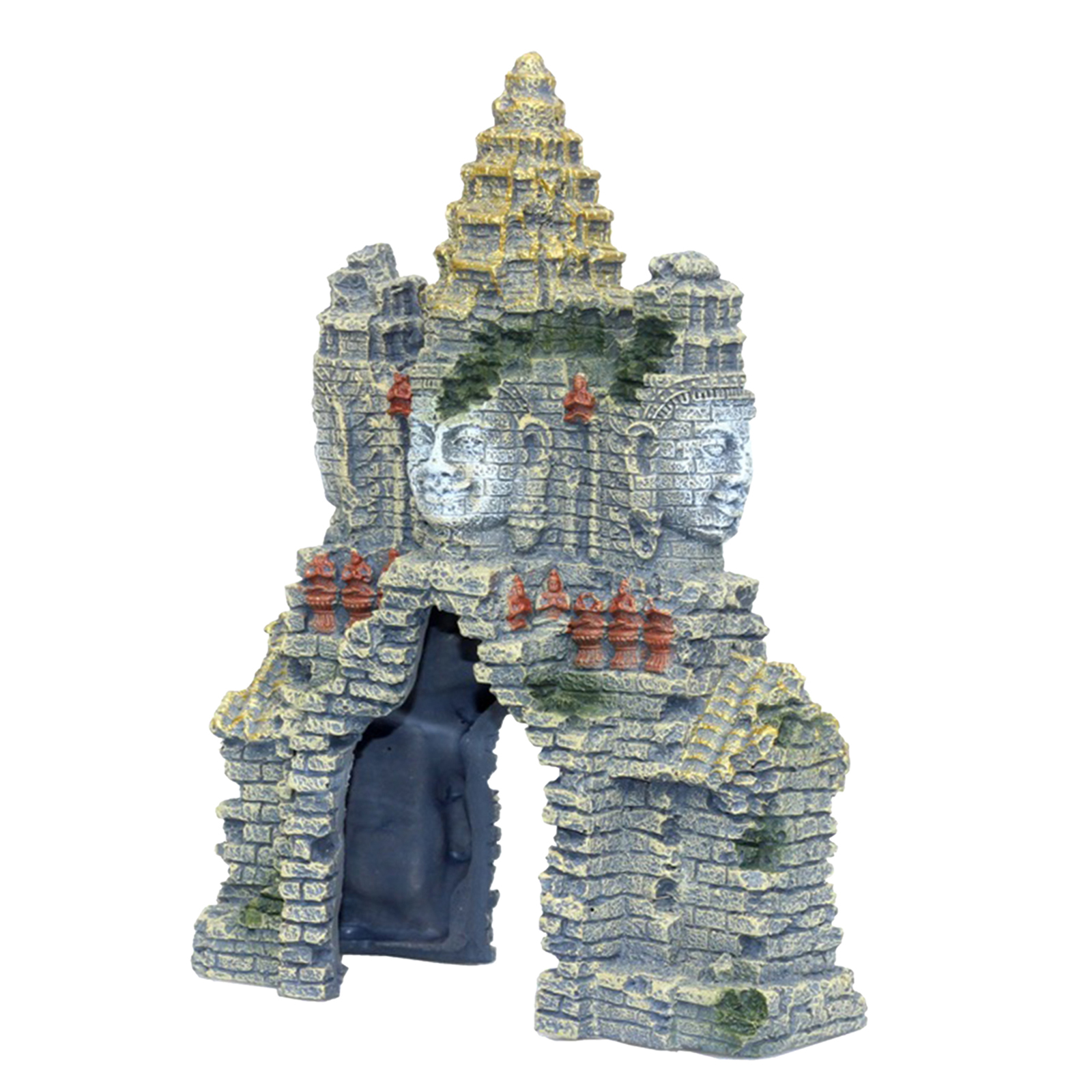 Aquarium Ancient Temple Decoration Resin Artificial Building for Aquarium Fish Tank Landscaping Ornament Decor