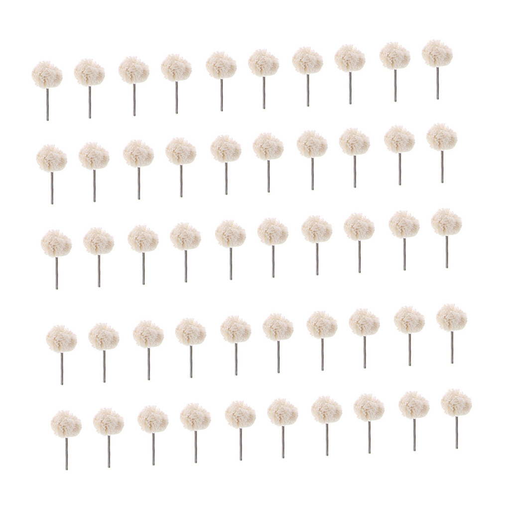 50PCS Wool Polishing Buffing Brush Wheel Drill Bits 2.35mm Rotary Tool, Suitable for smaller areas