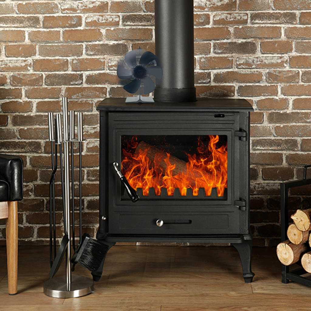 Fireplace Fan Heat Powered 1400RPM Eco-Friendly for Home Living Room Stove Accessory