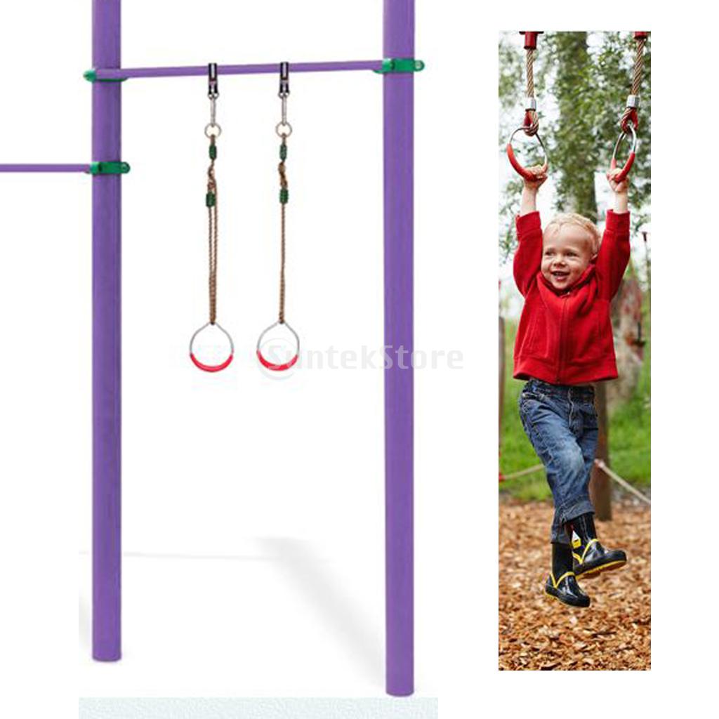Wooden Strength Training Rings Adjustable Straps Buckles Set Fitness Tool