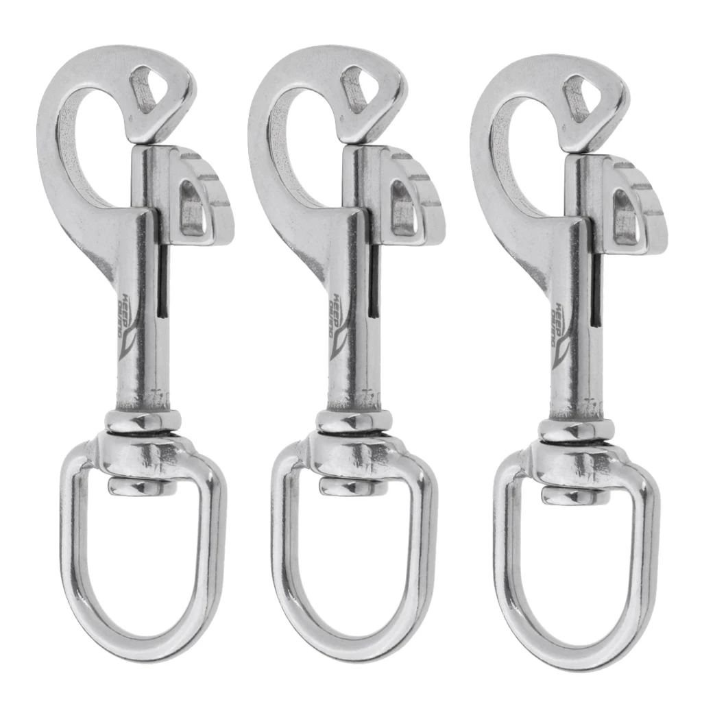 3pcs Eye Bolt Snap Scuba Single End Snap Hook Clip Diving Hook for Pet Luggage Torch Keychain Holder Tool