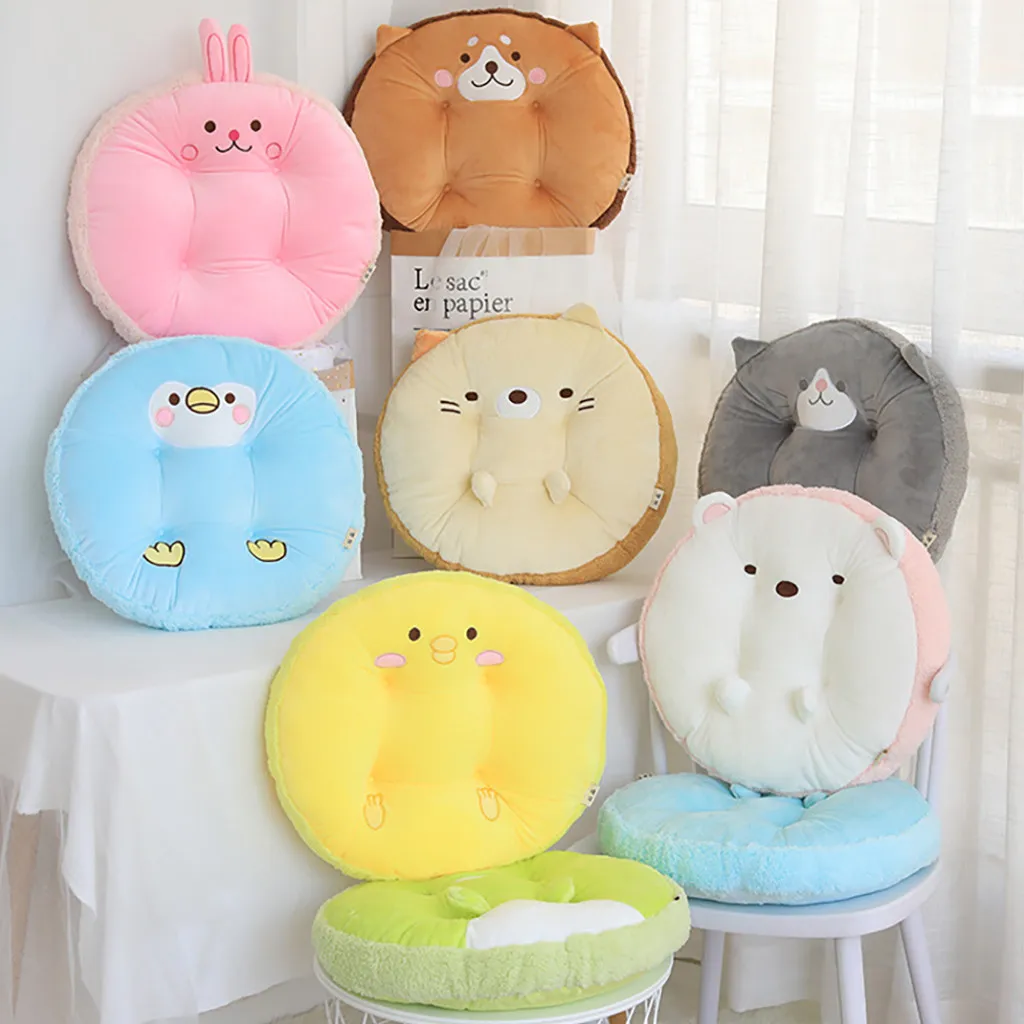 Cute Animals Padded Cushion Chair Seat Pads Cushion Decor Cute Animal Round cushion Sofa Decoration Plush Soft Pillow Toys