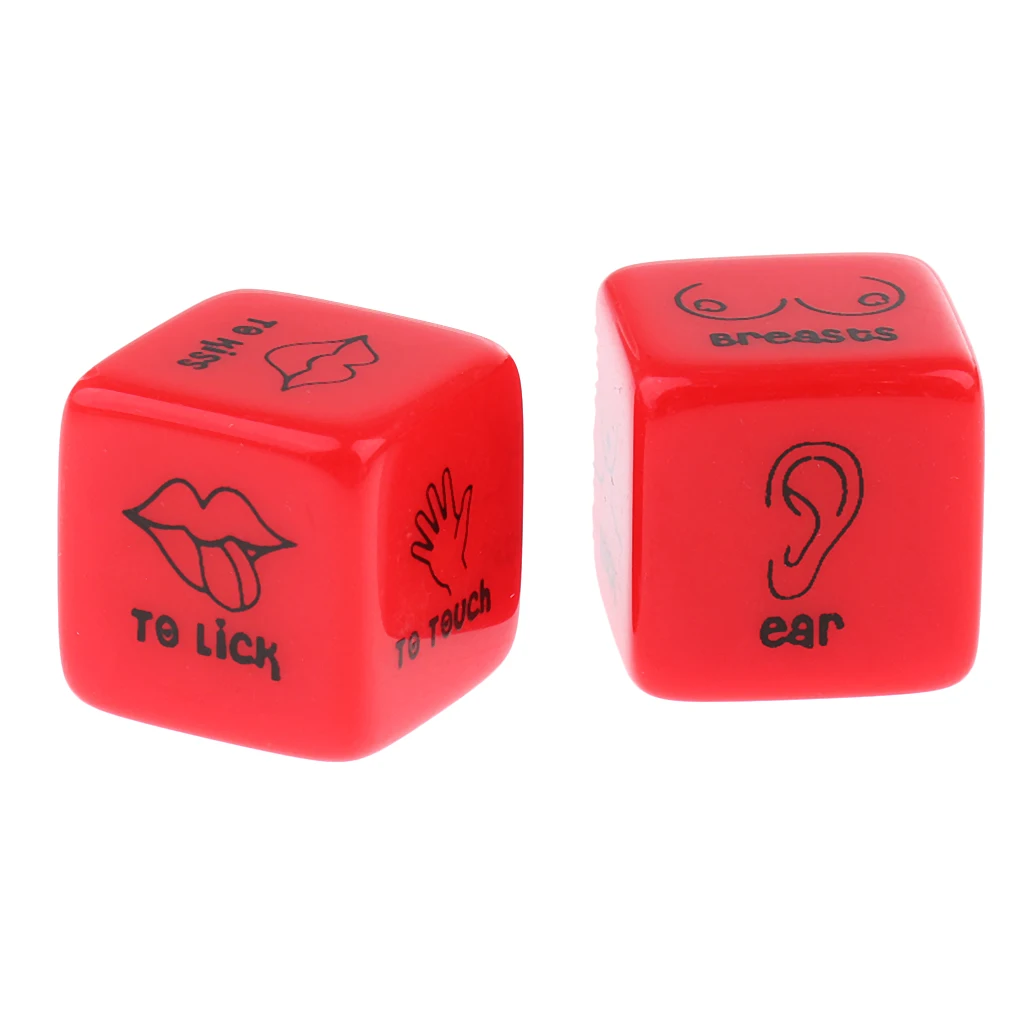 MagiDeal 2pcs D6 Glow in Dark Couples Foreplay Game Dices Creative 6 Sided Adult Funny Intimate Dice Spicy Gift