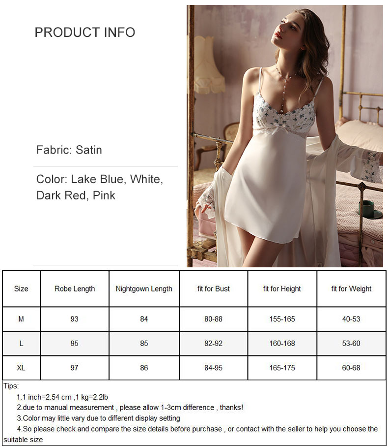 Waliicorners Bride Bridesmaid Robe Embrodery Flower Sleepwear Satin Robe Bathrobe Lingerie Gown 6 H739c319253c64f06a0857f5bf52a7992d
