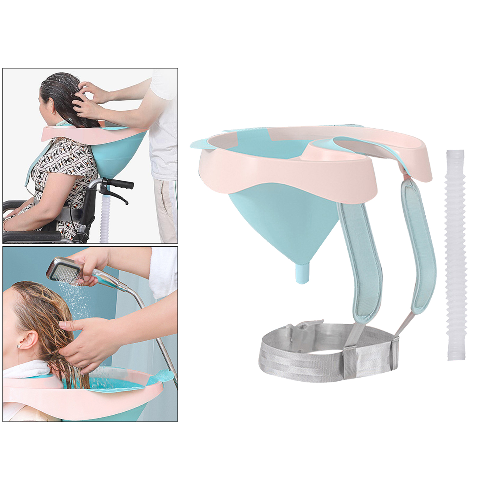 Portable Foldable Shampoo Basin Hairdressing Sink Bowl with Drain Tube for While in Wheelchair or Chair Convenient Accessories