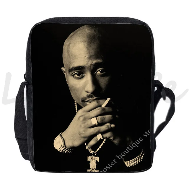 Hip Hop Rapper 2Pac Tupac Shoulder Bags Teens Handbag Men& 