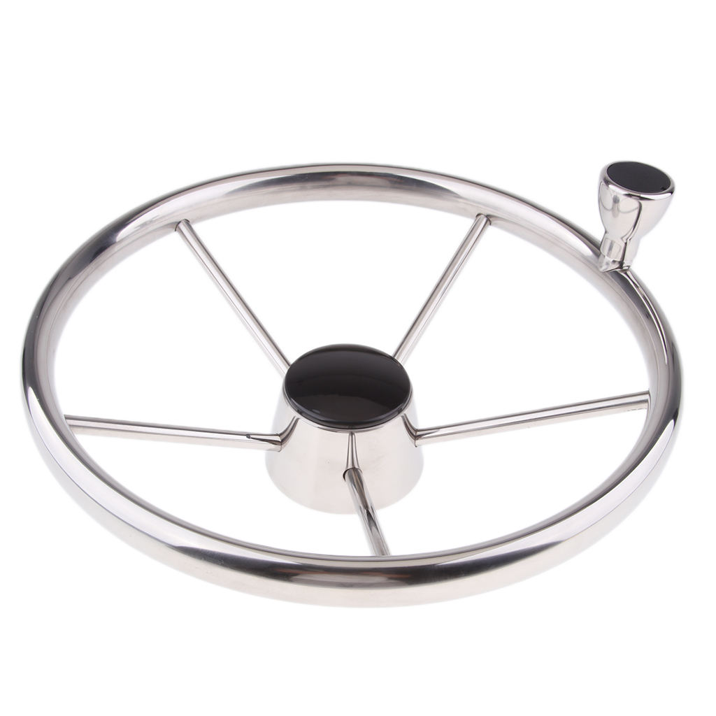 Universal 13.5'' Marine Boat Pontoon Steering Wheel 5 Spoke 3/4
