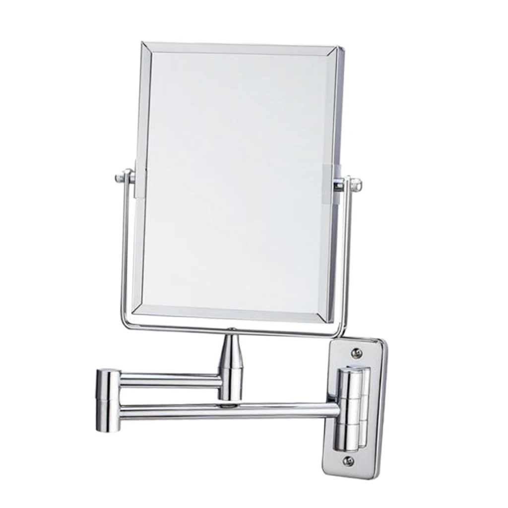Wall Mount Square Makeup Shaving 2X Magnification Vanity Mirror for Hotel Salon
