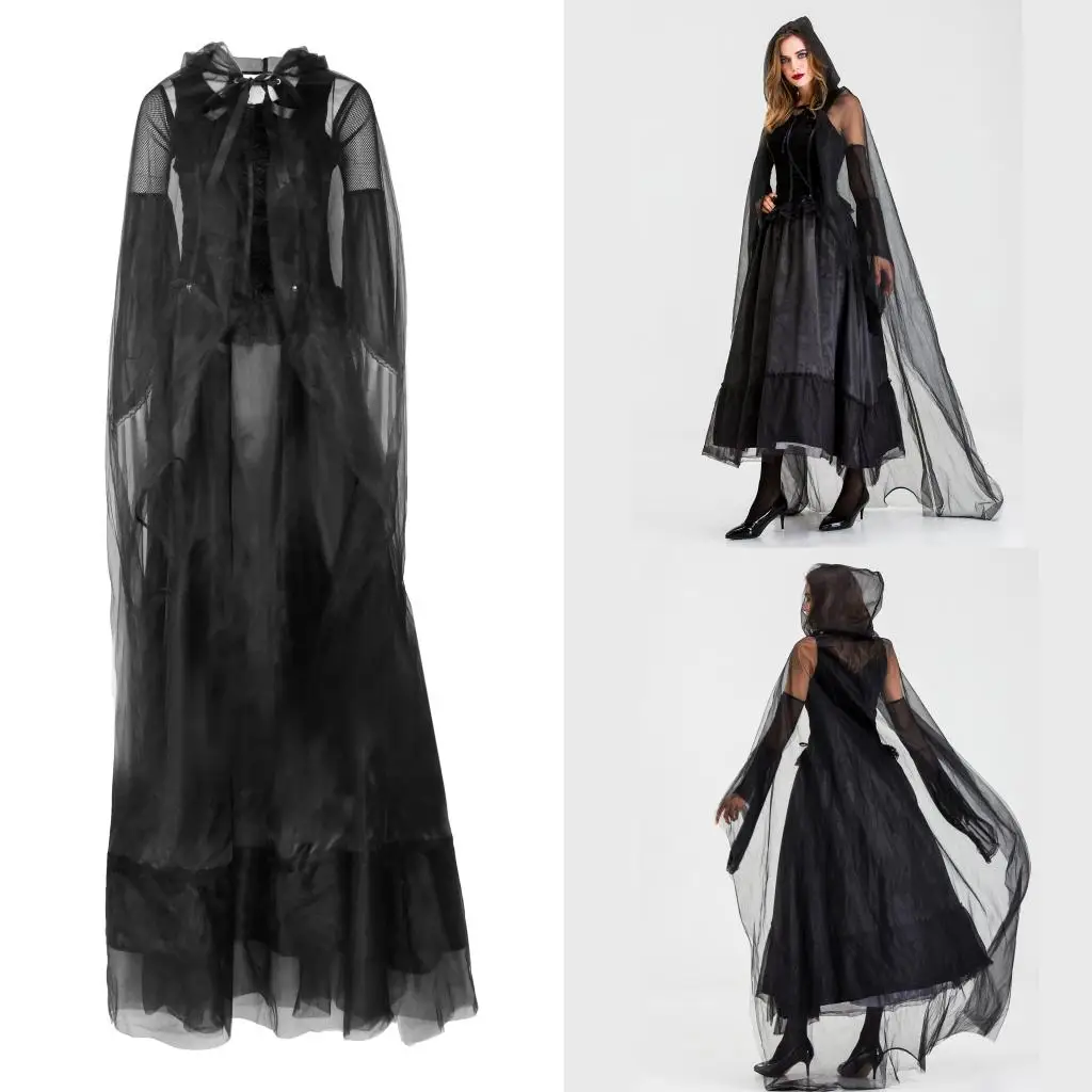 Ladies  Witch Costume Adults Halloween Fancy Long Dress