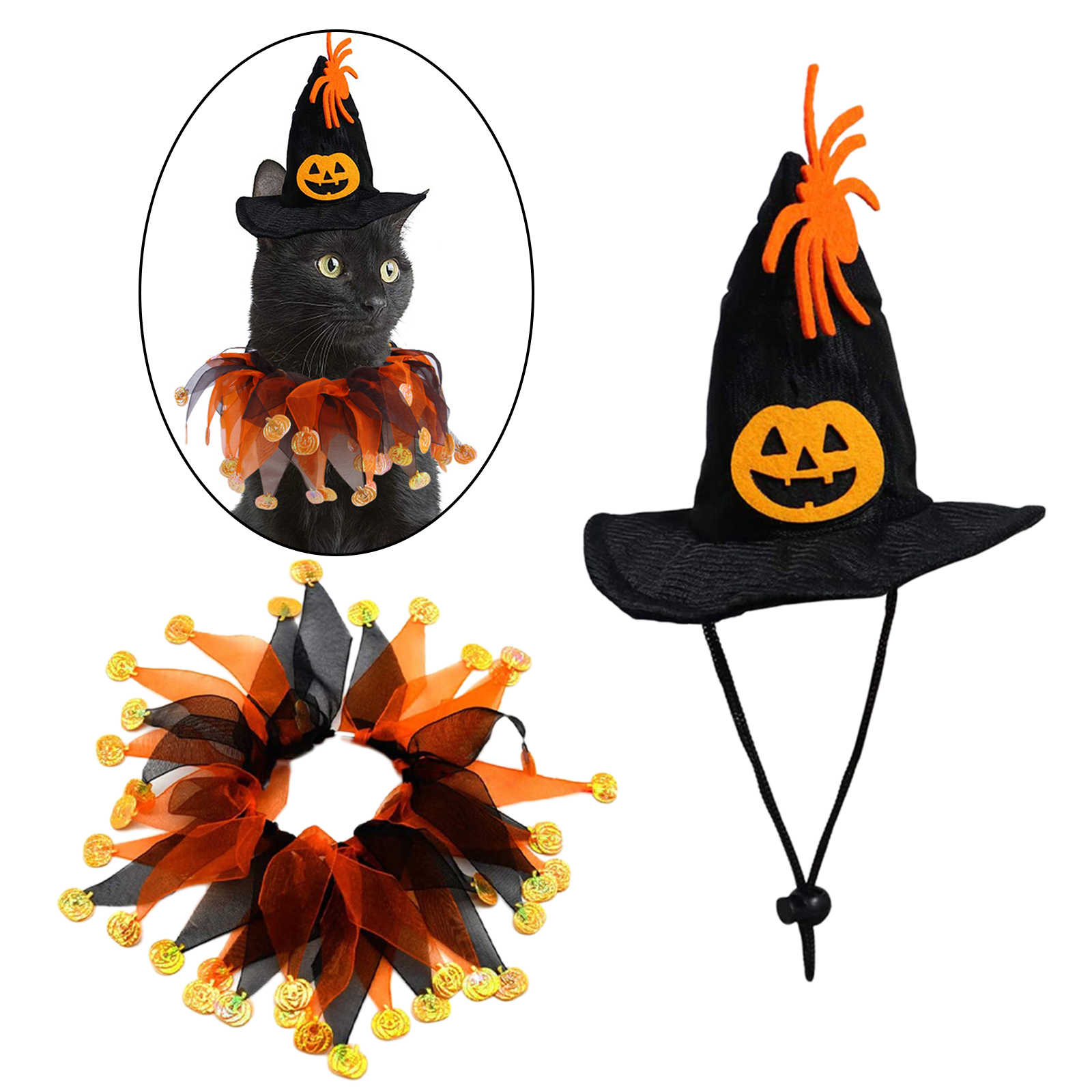 Halloween Pet Costume Set Pumpkin Decoration Apparel for Christmas Festivals Dog Small Animals Easter