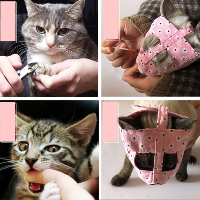 Title 3, Cat Muzzle Anti-Bark Bite Grooming Mask Adjusta...