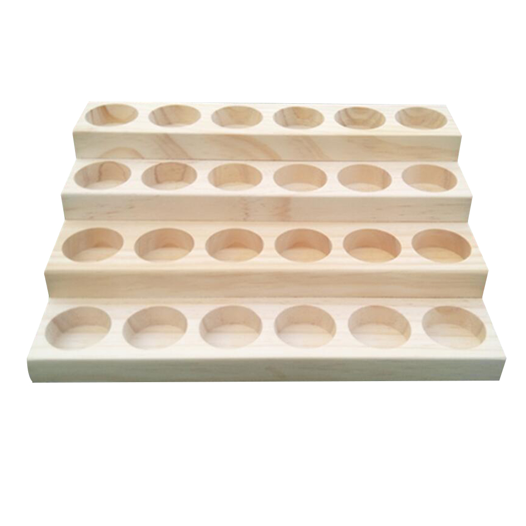 Wooden Essential Oil Storage Rack Aromatherapy Organizer Wood Display Stand