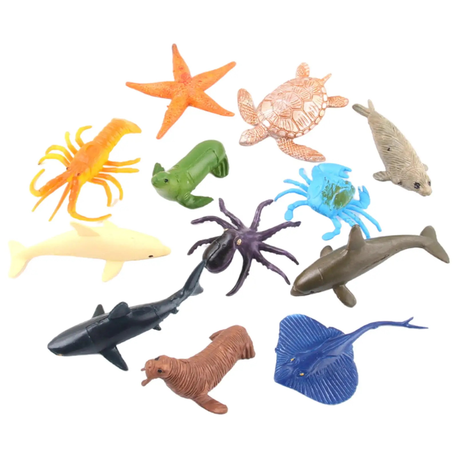 12Piece Marine Life Model Tiny Lifelike Small Size for School Collection
