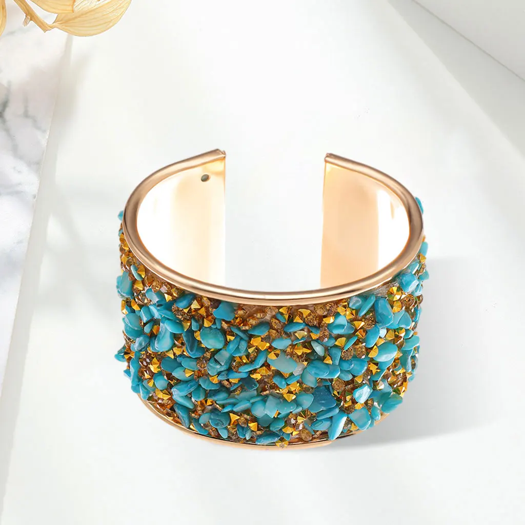 Creative Vintage Colorful Round Ethnic Jewelry Rhinestone Bracelets, for Girl Bridal Fashion Charm Punk ,Evening Party Jewelry