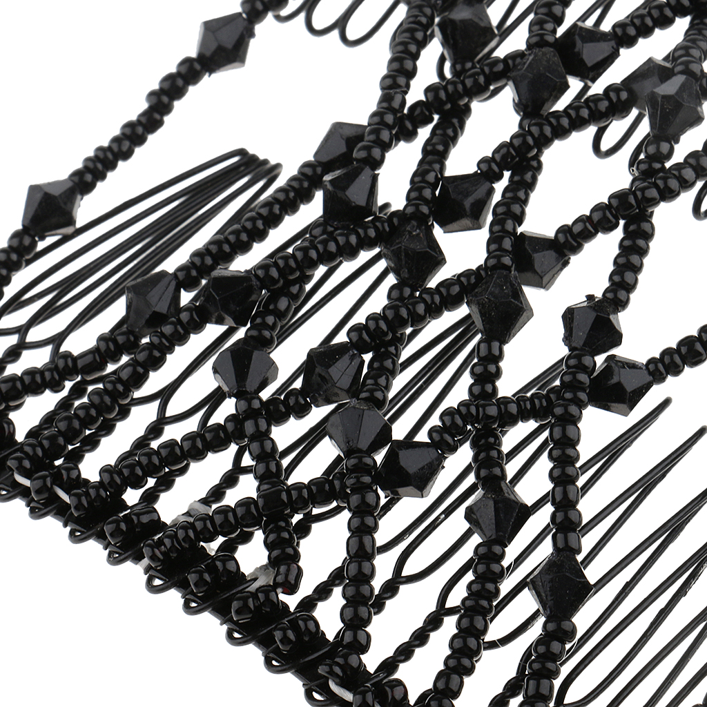 5Pcs/Set Double Side Beads Magic Hair Combs Clip Hairpin Stretchy Clip Comb For Women Hair Accessories