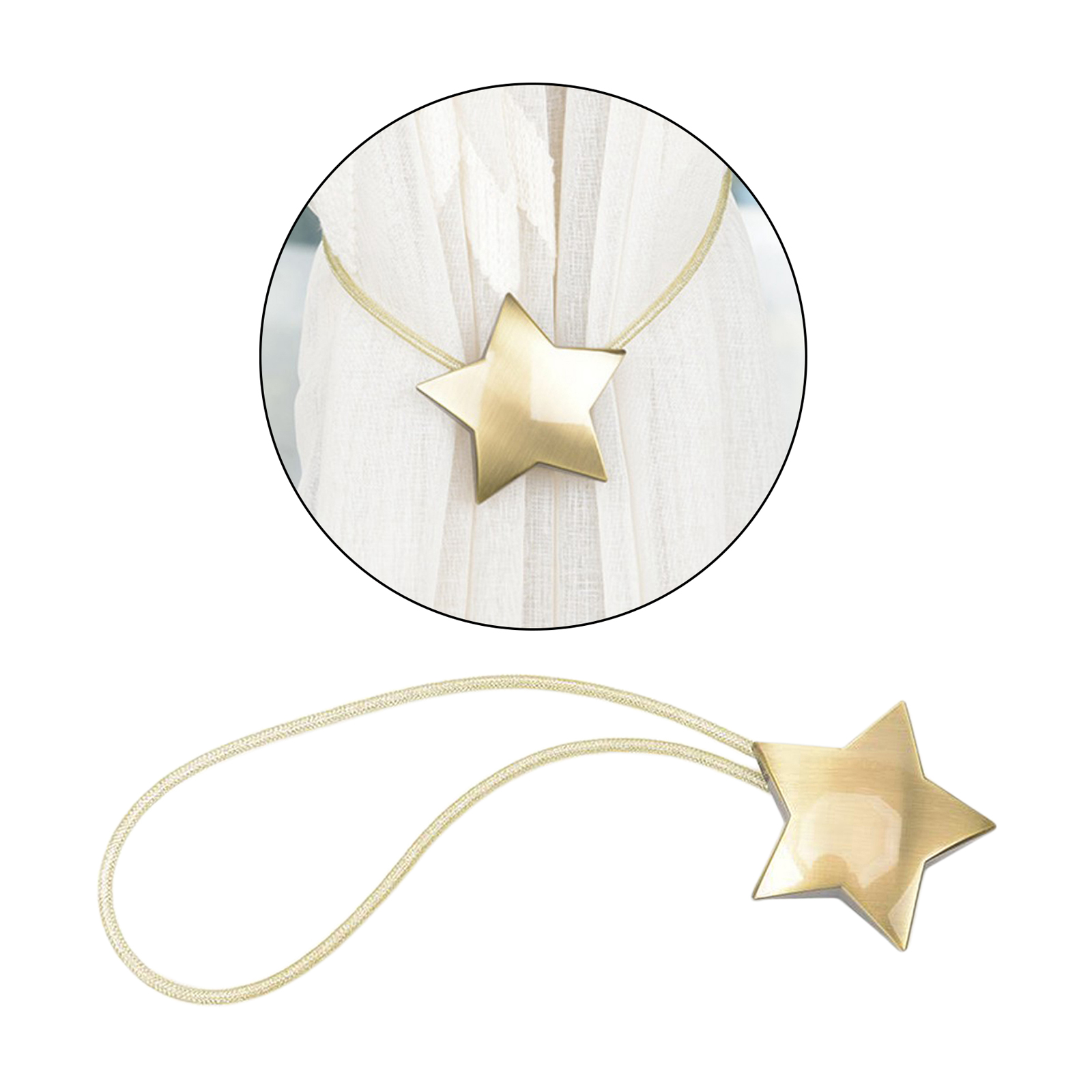 Metal Magnetic Curtain Tie Backs Clips Pentagram Buckle Holder