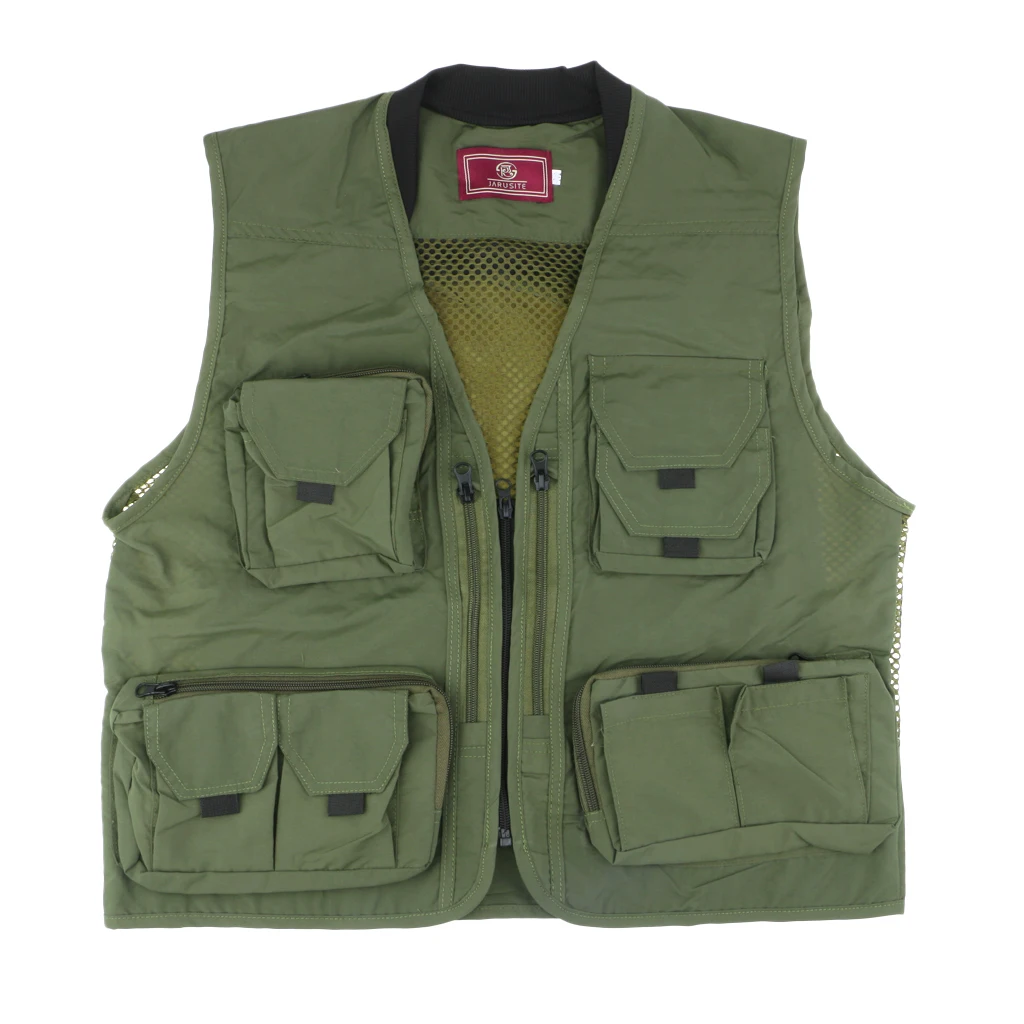 Men`s Multi Pockets Breathable Director Photography Fishing Vest Jacket M-XXXL