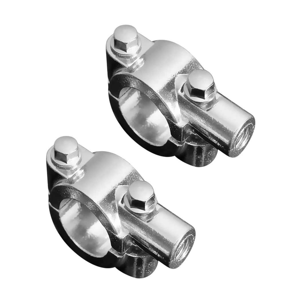 2pcs Motorcycle Bike 7/8inch(22mm) Handlebar Mirror Holder Clamp Mounting Bracket Chrome 8mm
