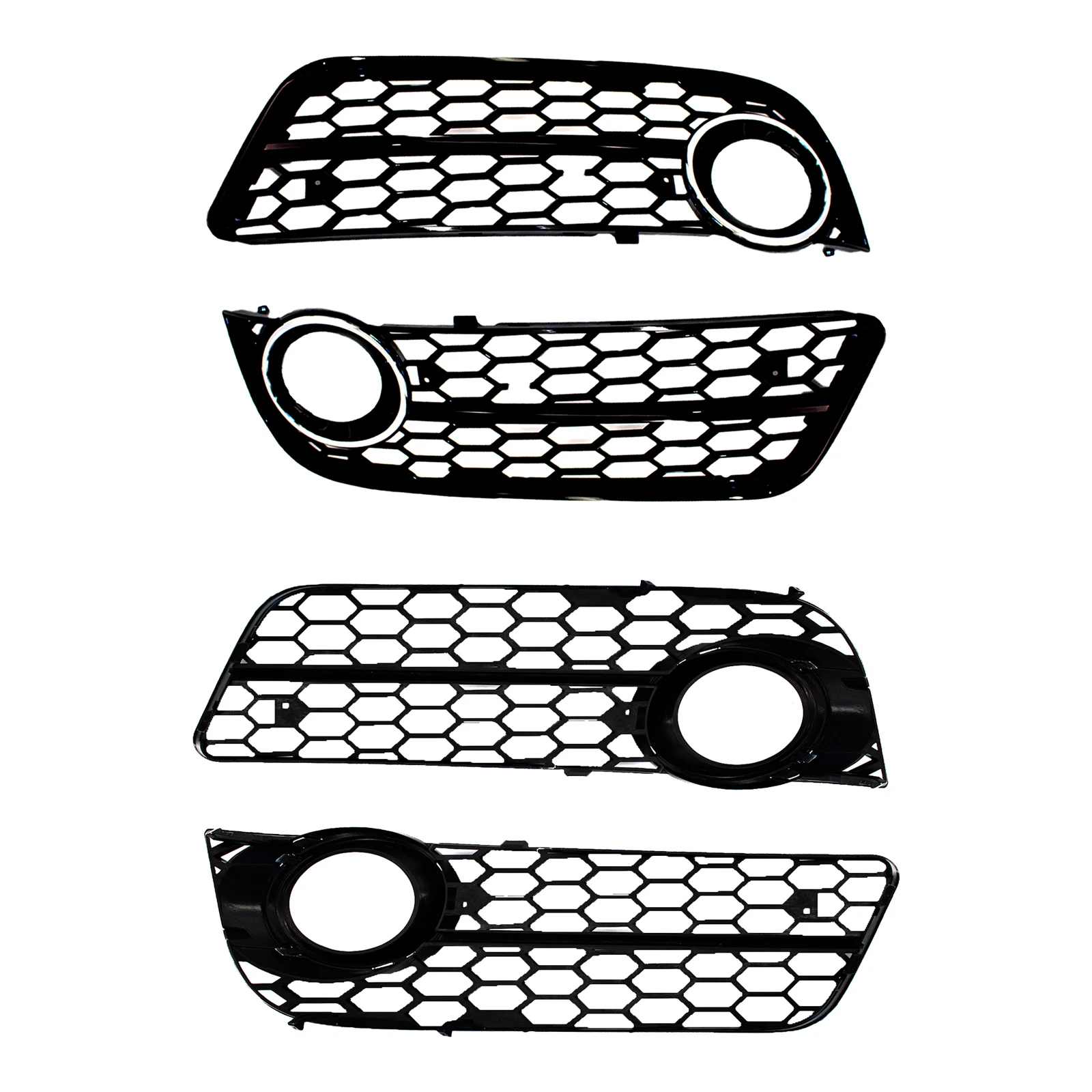 Left & Right ABS Plastic Front Lower Bumper Fog Light Grill Compatible for Audi A5 2008-2011