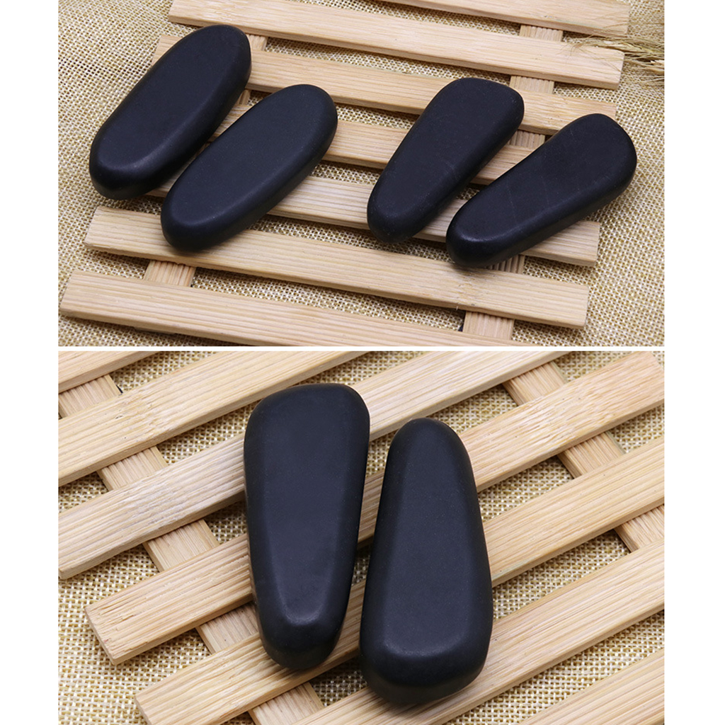 2X Premium Fitness Black Basalt Hot Rock Stones for Spa Massage Relaxation