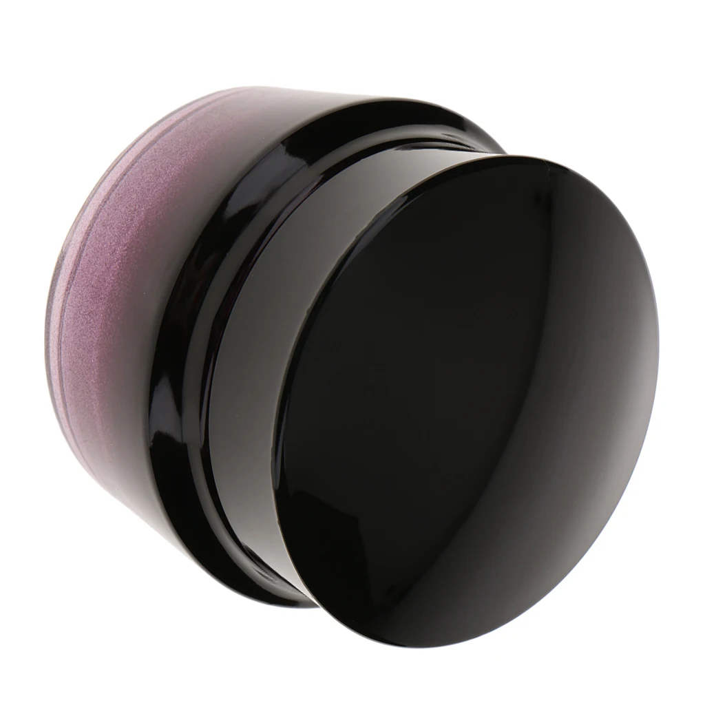 30g/50g Purple Glass Refillable Cosmetic Jars Empty Face Cream Lip Balm Storage Container Pot Bottle With Black Lids