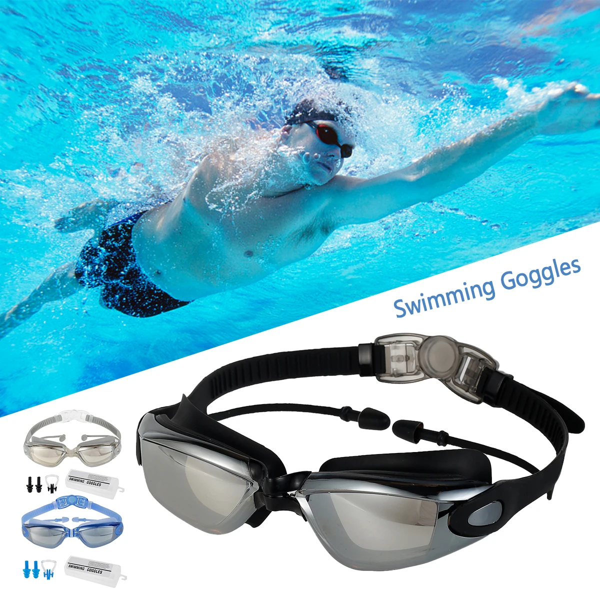 Mirror Swim Goggles Anti Fog with UV Protection Zerhunt Swimming Goggles Adult 