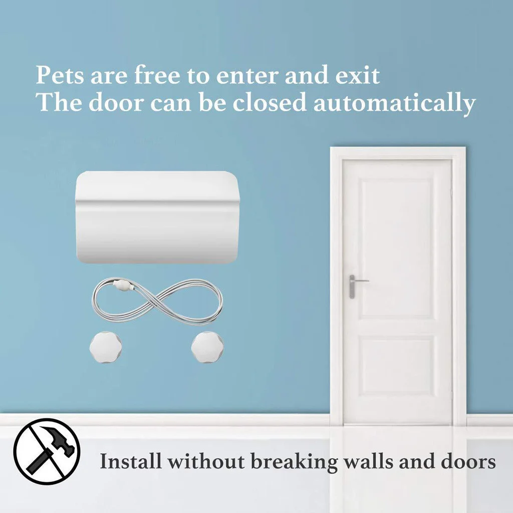 Automatic Pet Door Opener Elastic Cord Cat Entry Doorway Open Door Hole