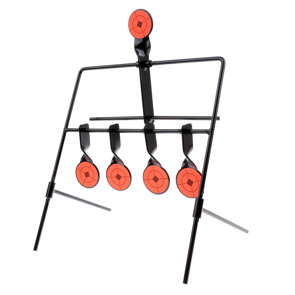 5 Targets Self Resetting  Shooting Target Metal Target Stand Set