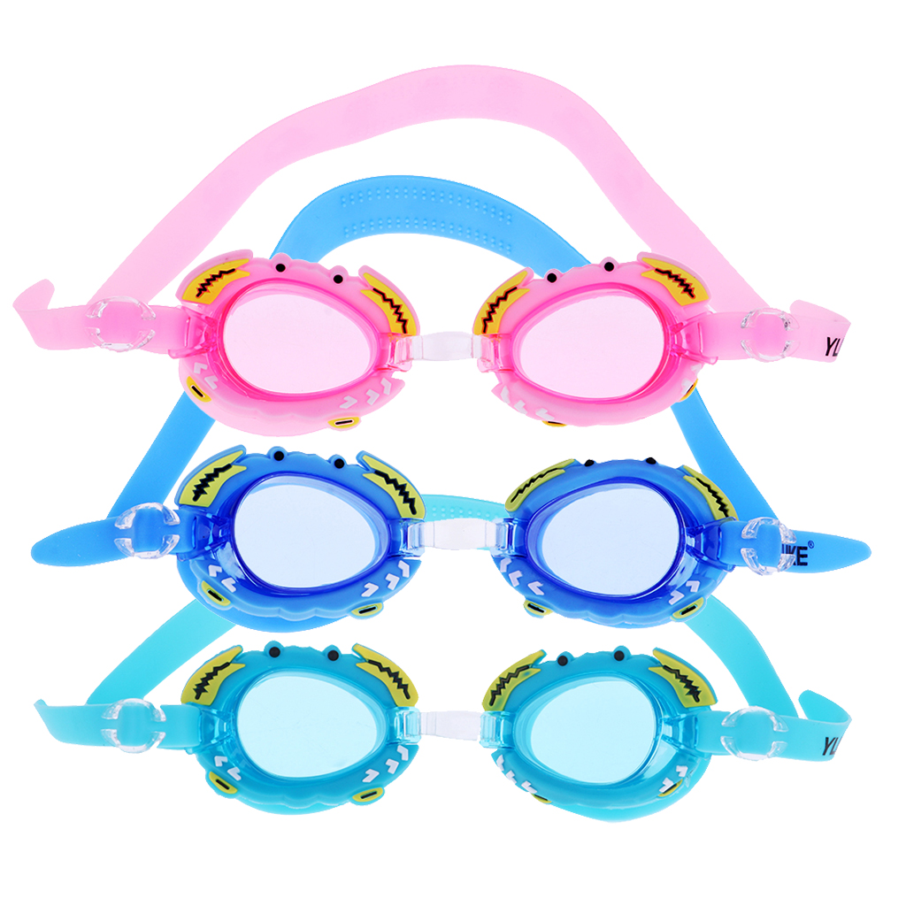 Silicone Adjustable Kids Swimming Goggles, Cute  Design, Anti-fog, Ear Plugs