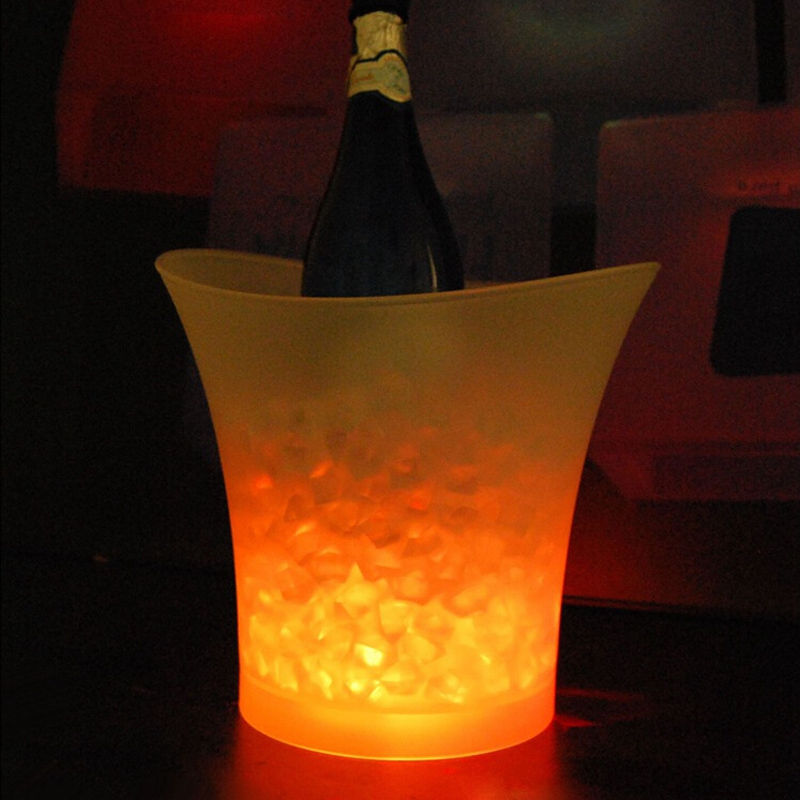 5L 4 Colors LED Ice Bucket Champagne Wine Beer Cooler Night Party KTV Clubs Freeze Container Nightclub Ice Bag