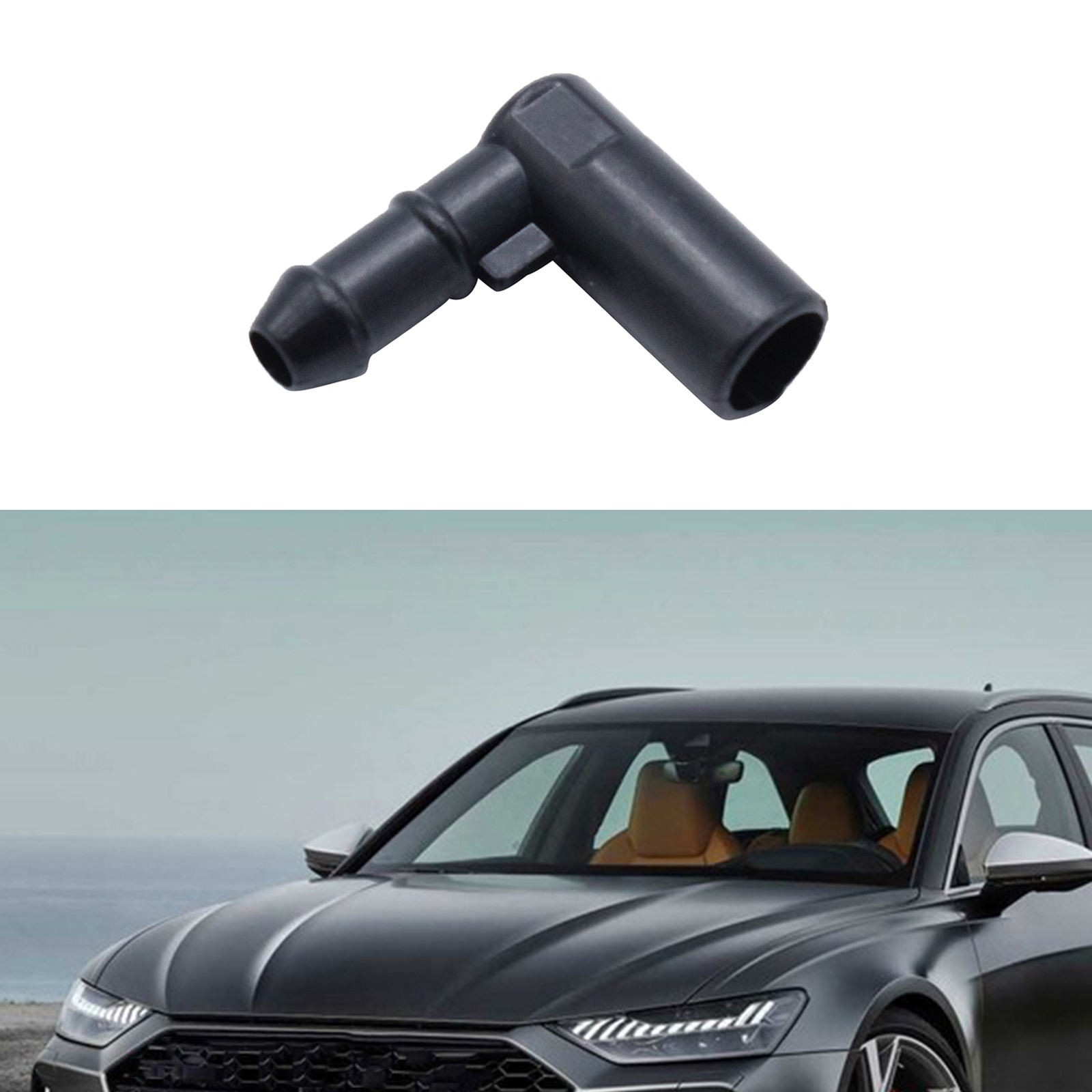 Plastic 90 Degree Windscreen Washer Hose Connector Fit for Zafira B H Auto Accessories Black