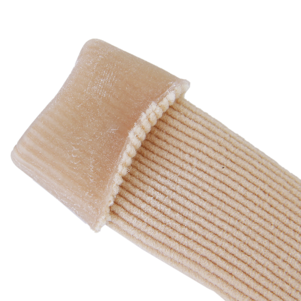 Fabric Gel Open Toe Tubes Cuttable Ribbed Knit Sleeves for Corns Blisters Callus