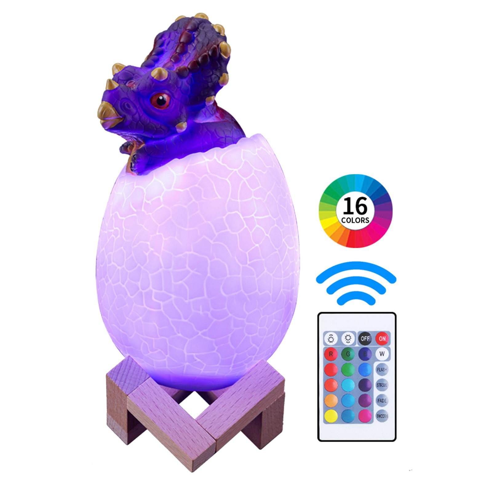 3D Printed Dinosaur Egg LED Night Lamp Remote Control USB Rechargeable Dinosaur Lamp For Children's Lights Night