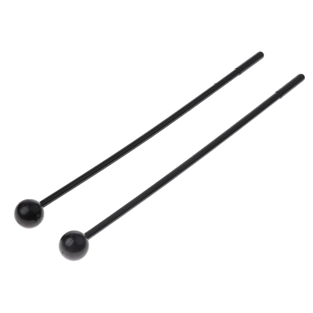 2Pcs Plastic Percussion Mallets Sticks for Bell Xylophone Mbira Black 