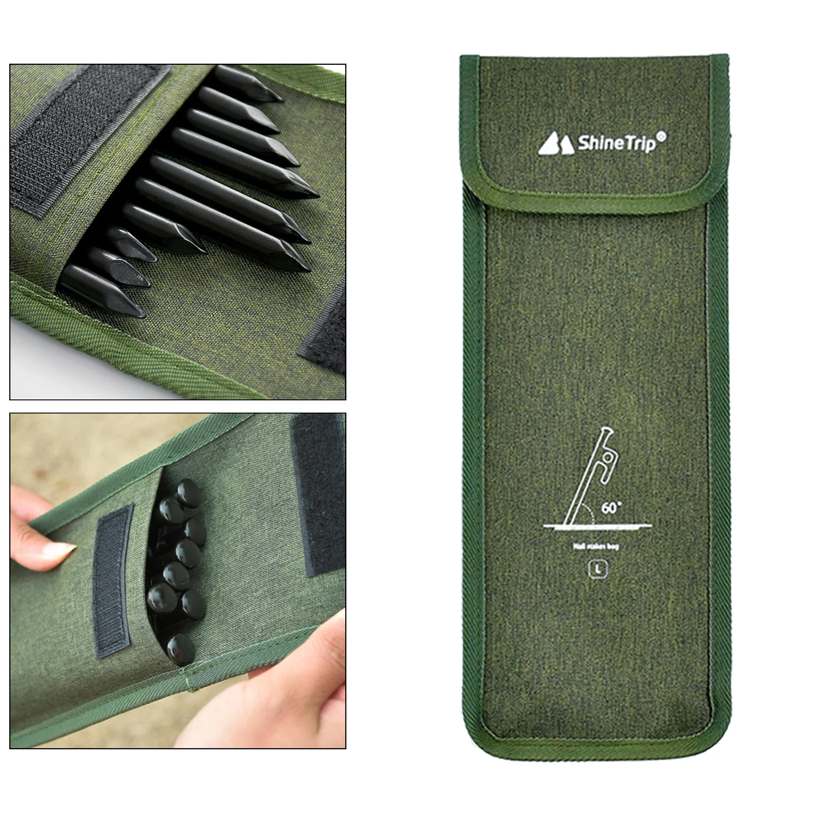 Camping Tent Pegs Bag Nails Stake Hammer Storage Bag Cloth Case Stuff Sack Pouch