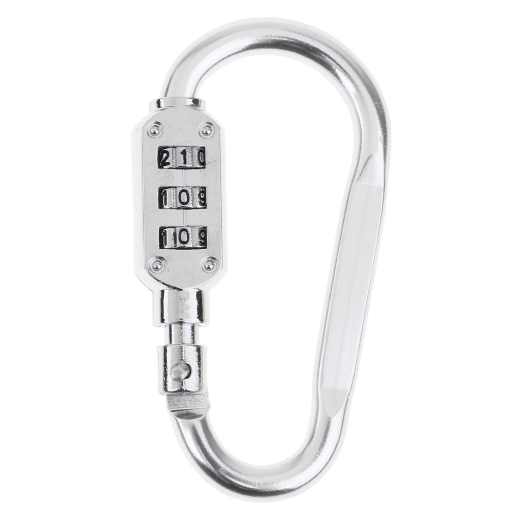 MagiDeal Multi-purpose Aluminum Lock Combination Carabiner Keychain Use For Outdoor Camping Hiking ,Suitcase Luggage