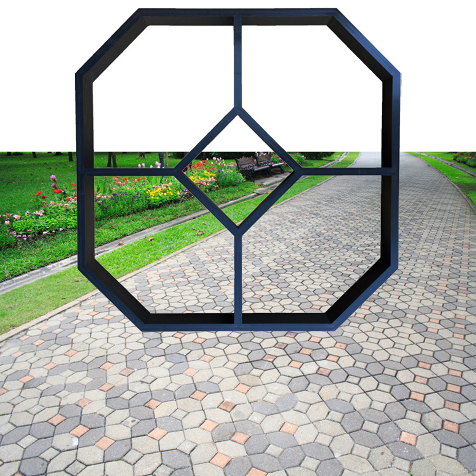 Garden Pavement Mold Garden Walk Pavement Concrete Mould DIY Manually Paving Cement Brick Stone Road Concrete Molds Path Mate