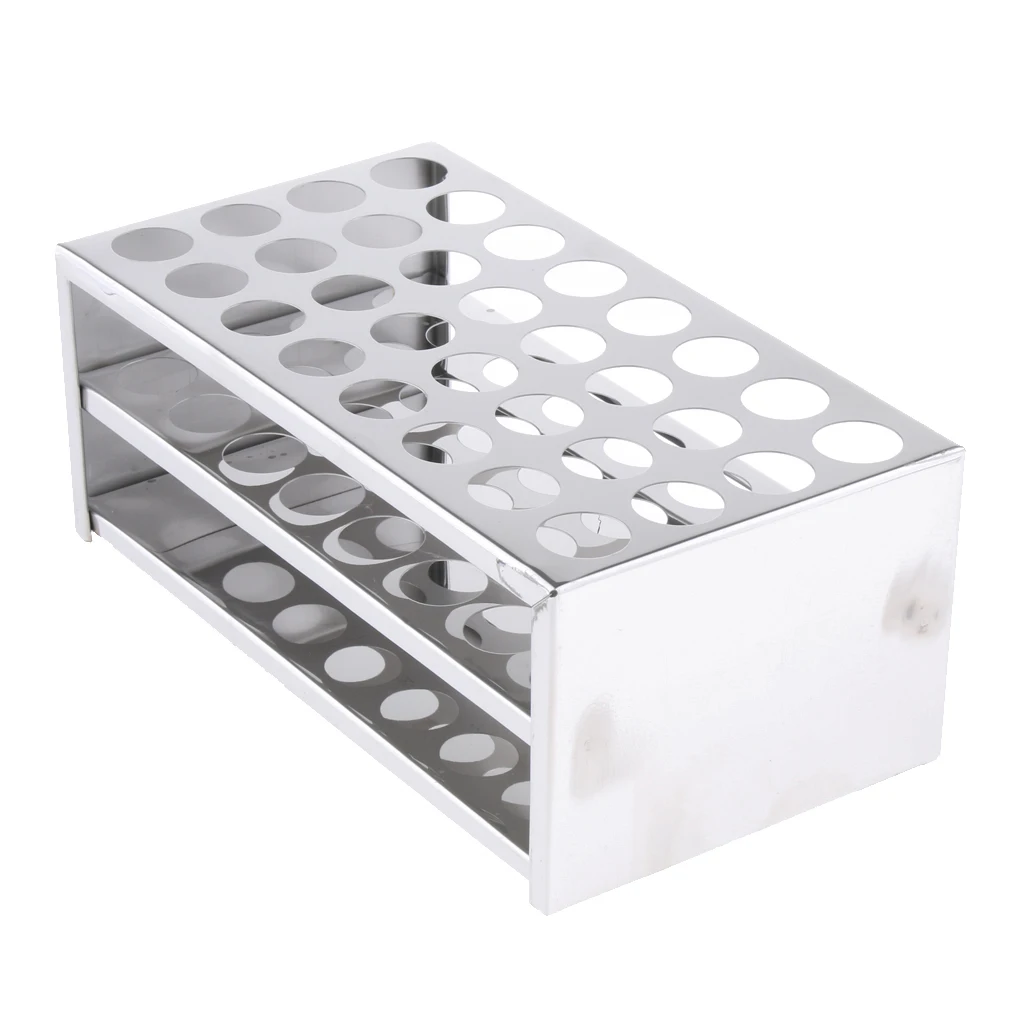 32 Holes Stainless Steel Test Tube Rack Frame Hole Diameter 22mm Anti Acid Laboratory Use Stand Holder