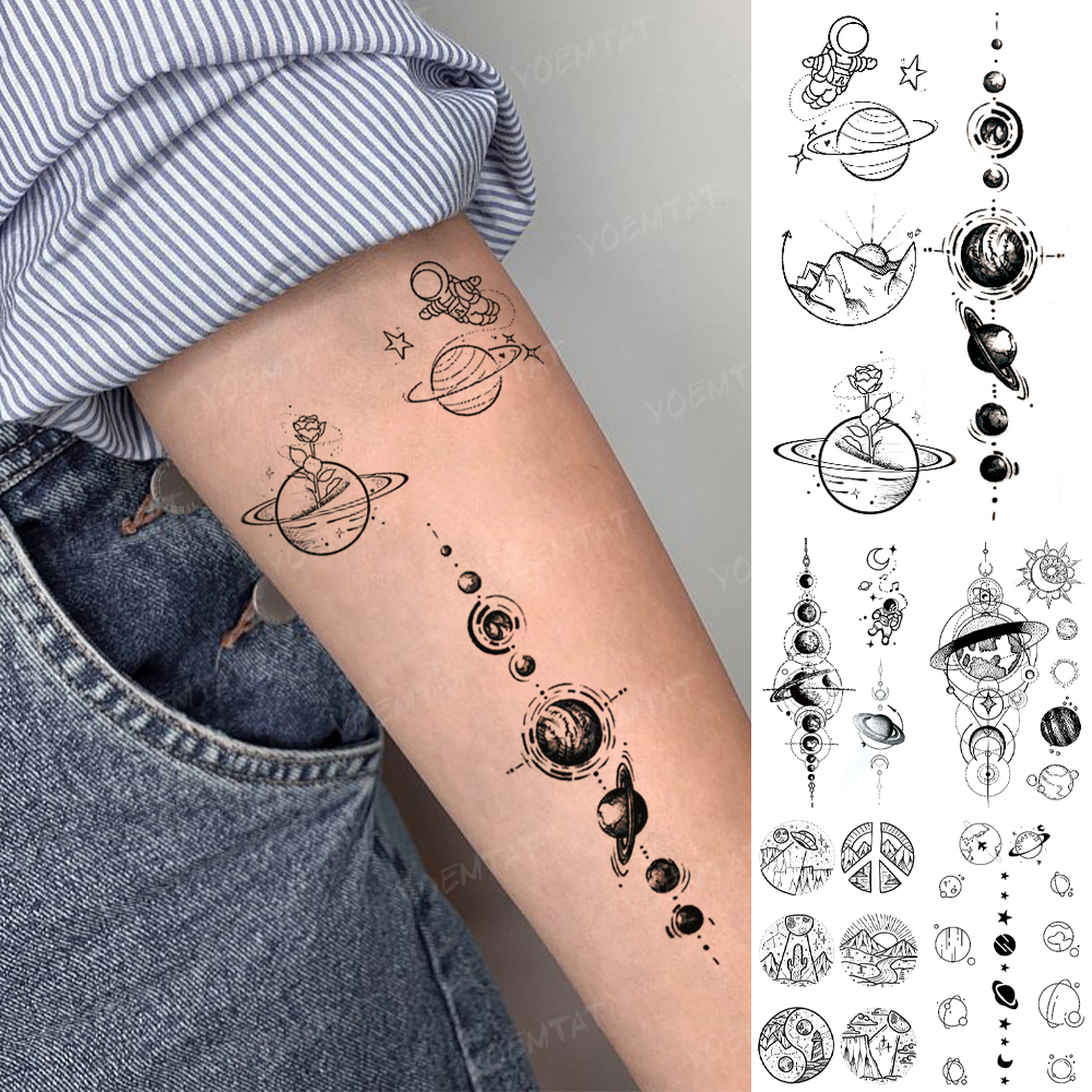 Best of Water Transfer Waterproof Temporary Tattoo Sticker Astronaut Earth Star Moon Flash Tatto Woman Man Kid Child Body Art Fake Tatoo Reviews & Tips