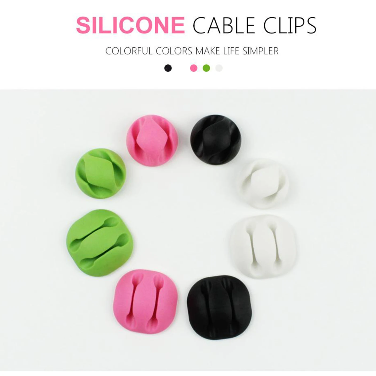 10pcs Cable Clip Desk Desktop Wall Winder Earphone Cord Lead Organizer Wire USB Charger Wire Holder Clips Kit Cord Management