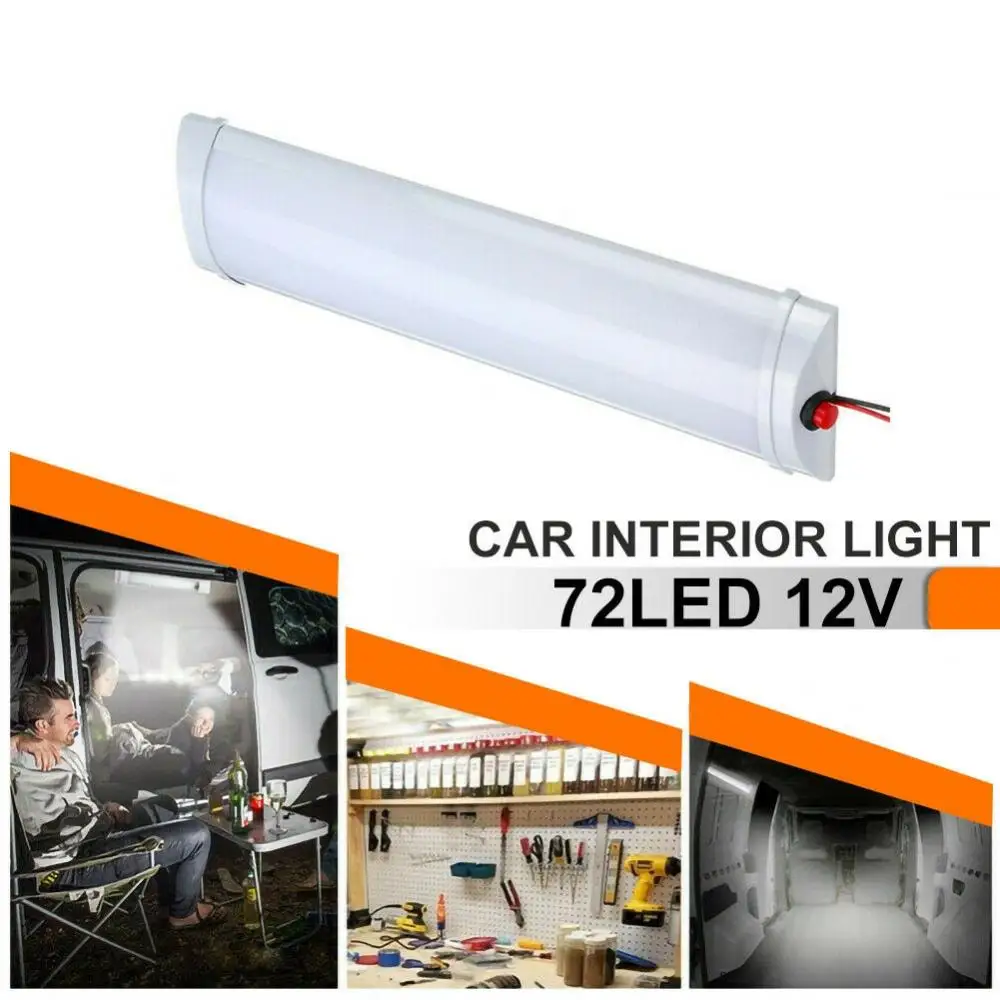 12V Car Interior Led Reading Lamps Car Ceiling Roof Lights Trunk Cargo Area Light Push Night Light For Car Trunk Cargo Area