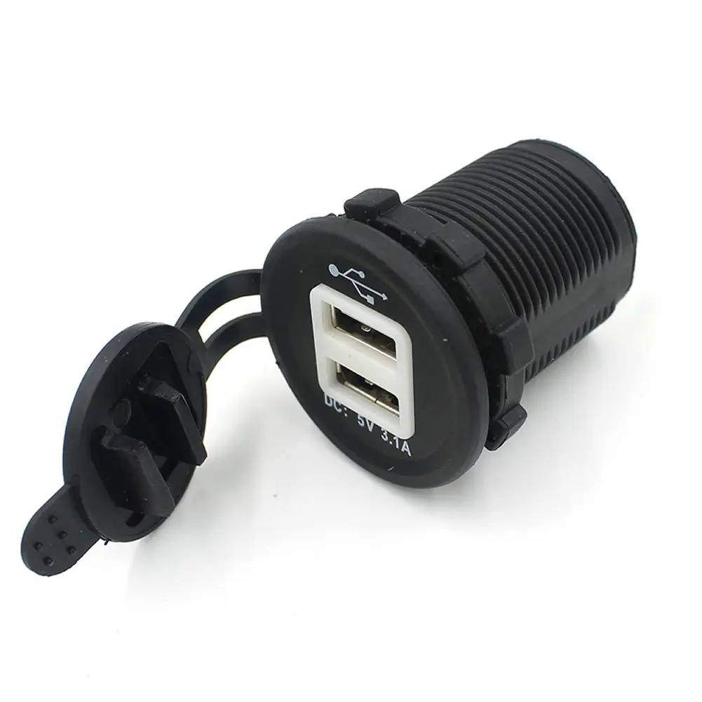 Dual USB Motorcycle  Lighter Socket Charger Power Adapter Outlet